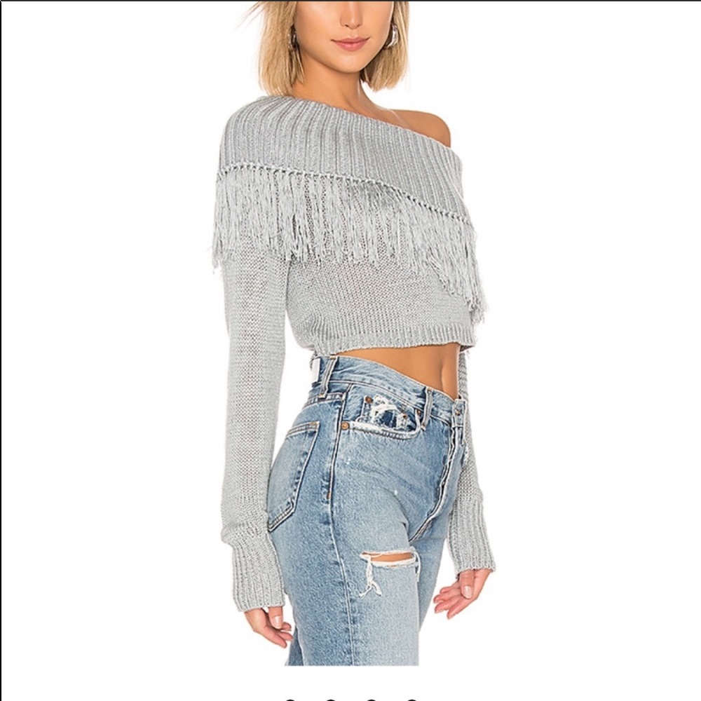 Lovers friends capulet fringe off shoulder sweater - Picture 6 of 13